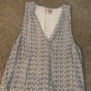 White and navy work tank top